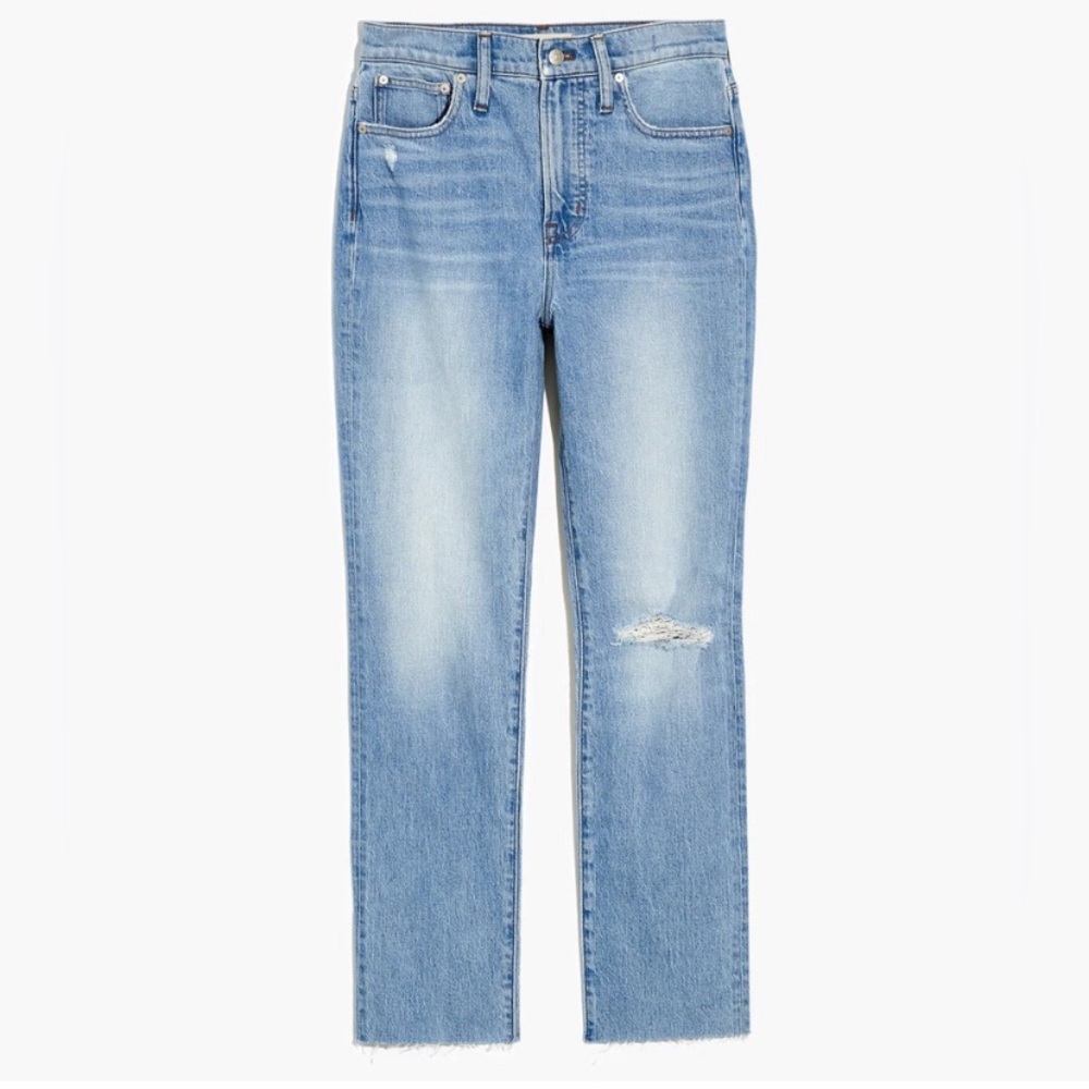 Madewell tall curvy perfect vintage jean in coney wash: destroyed edition